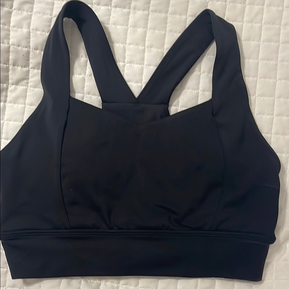 BuffBunny Black Racerback Sports Bra Medium Impact
